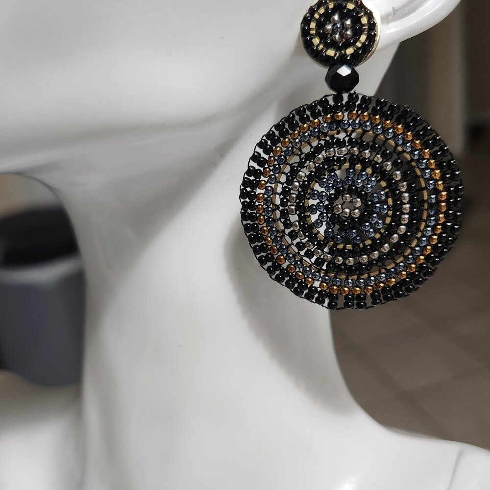 Multi color bohemian beaded earrings